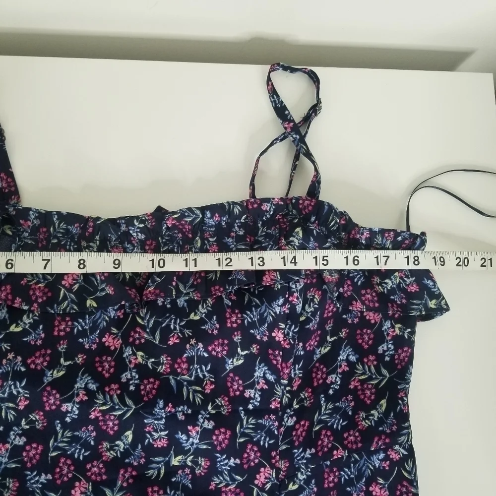J.Crew Ruffle Stretch Silk Midi Dress Size 14 Wisp Floral Print Pleated